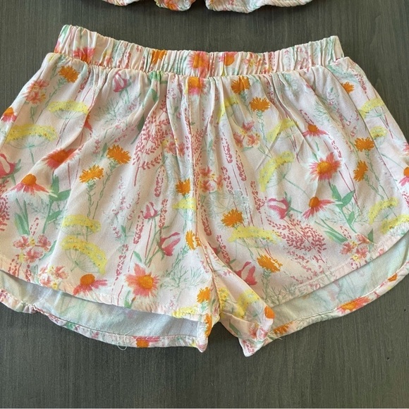 Vince Camuto girls floral pink shorts matching set size 5 - Picture 3 of 9
